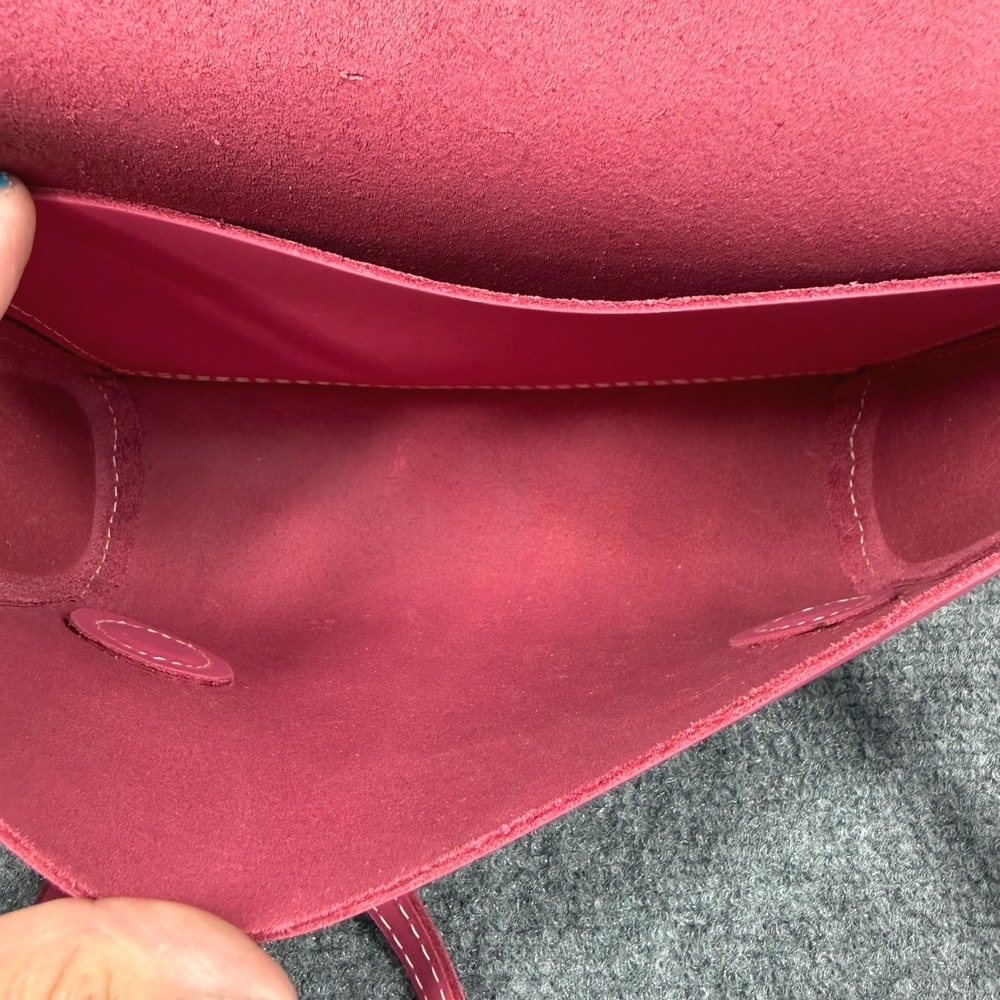Portland Leather Goods Hot Pink Metro Crossbody Bag Purse Minimalist Artisan - Picture 5 of 10